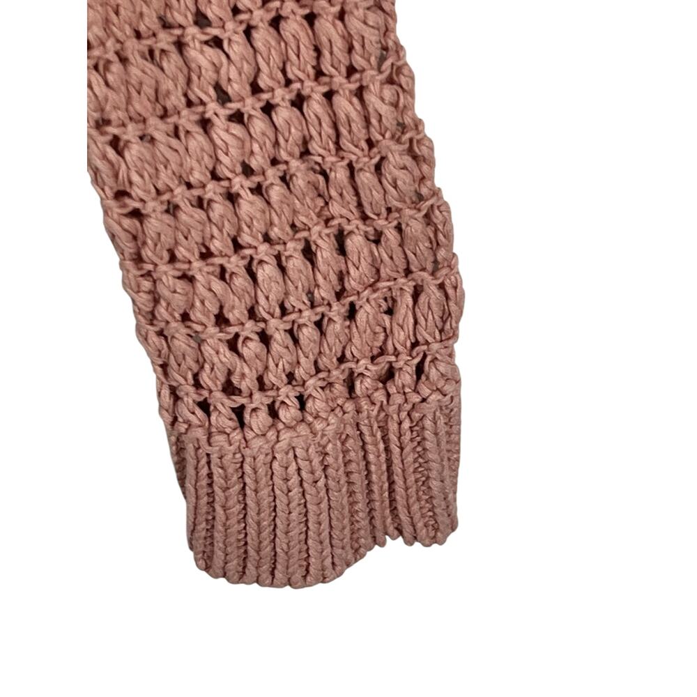 American Eagle Crochet Sweater XL Pink Open Knit Lightweight Pullover - Picture 5 of 10